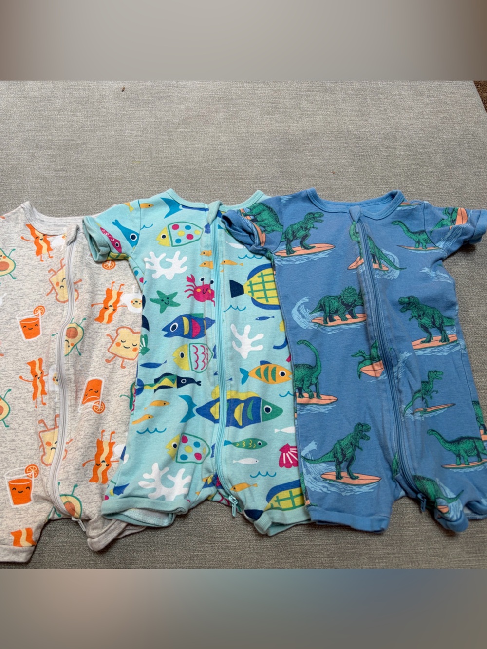 Bundle of 3 The Children's Place Shortie Zipper PJs - 9-12 months